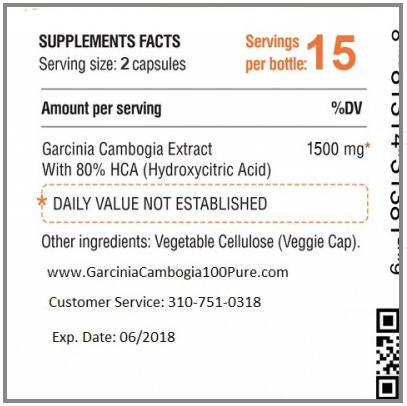 Maxima Garcinia Cambogia ingredients