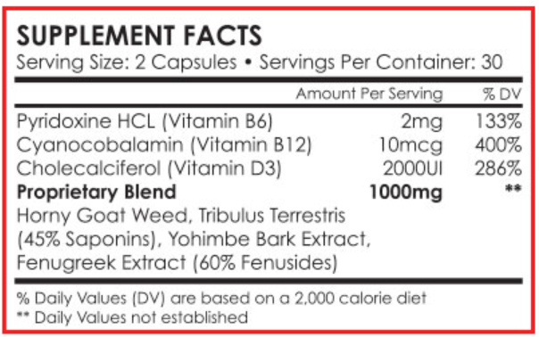 X Alpha Muscle ingredients