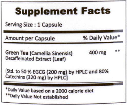 deaffeinated green tea extract ingredients