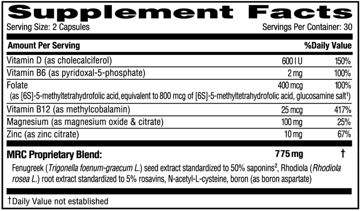 enzyte mrc ingredients