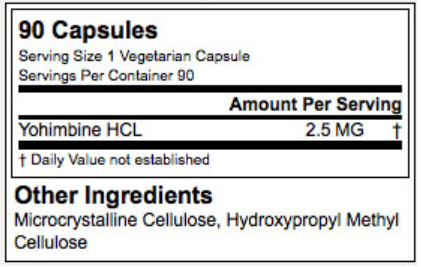 Primaforce Yohimbine HCI ingredients