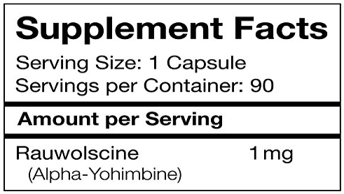 Rauwolscine ingredients