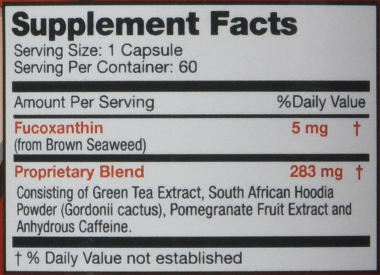 Fucoxanthin ingredients