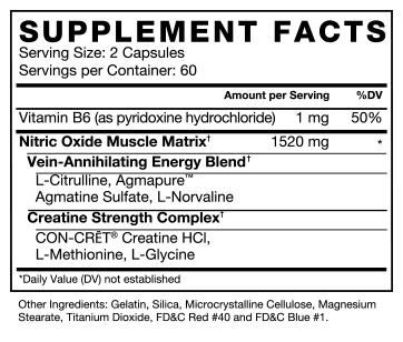 VolcanNO Nitric Oxide Booster ingredients