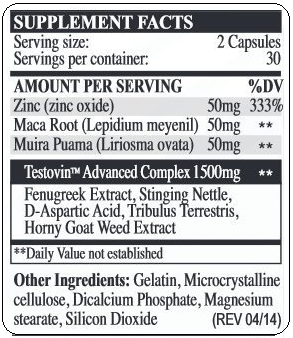 Testovin ingredients