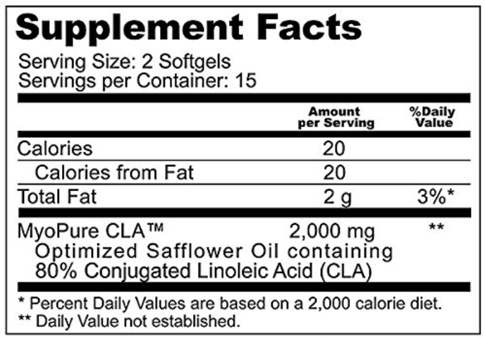 MyoPure CLA ingredients