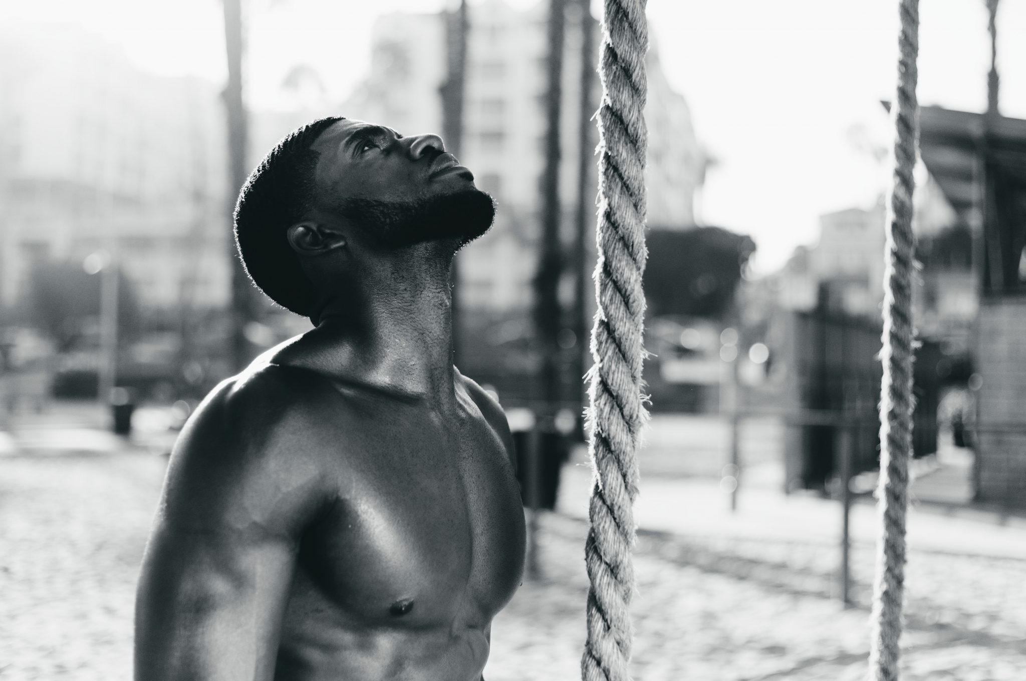 man working out in the outdoors