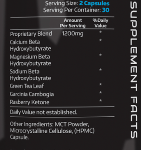 Keto Complex ingredients