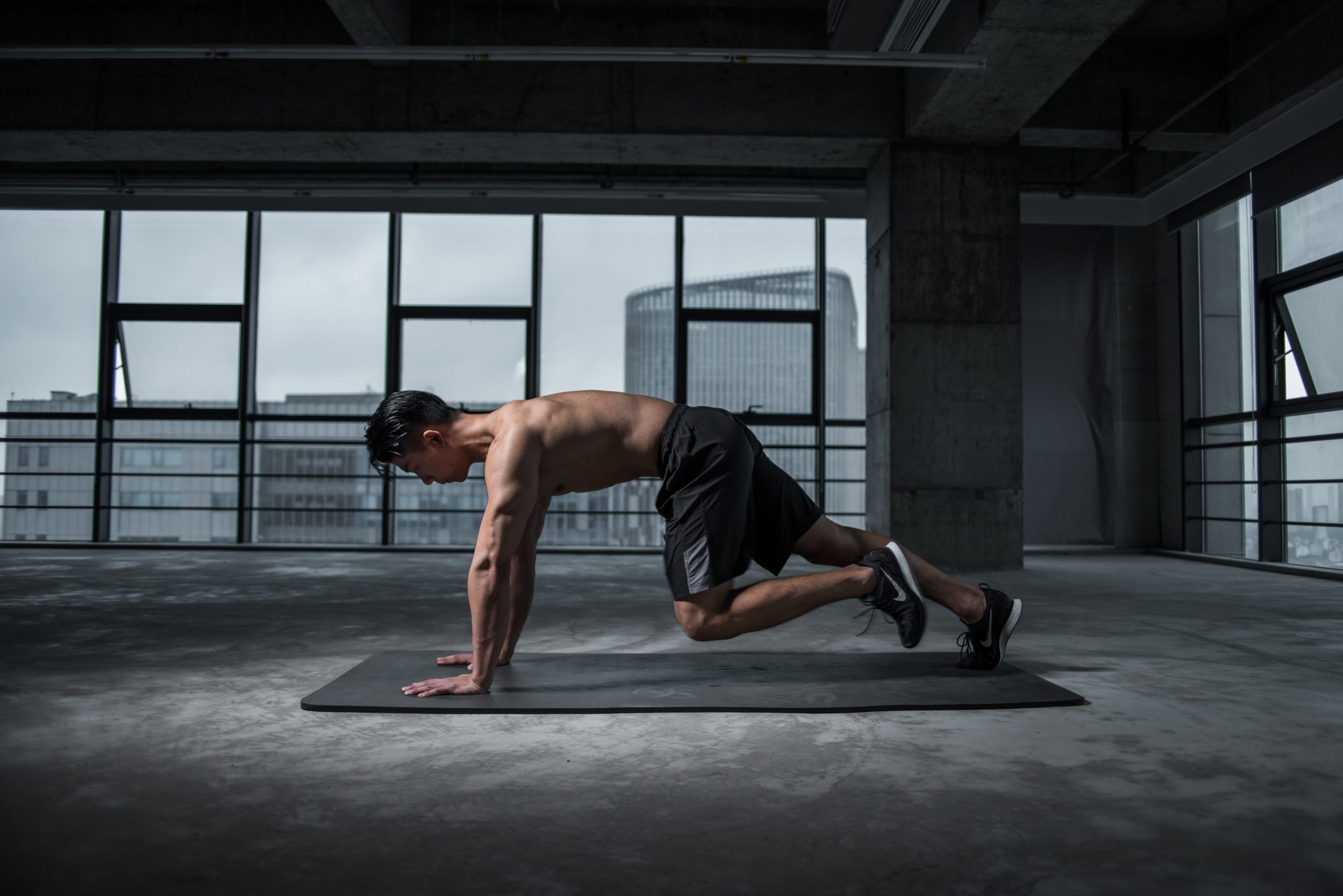 man working out in the gym