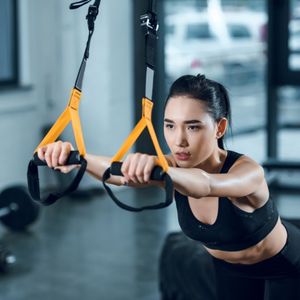 woman working in the gym